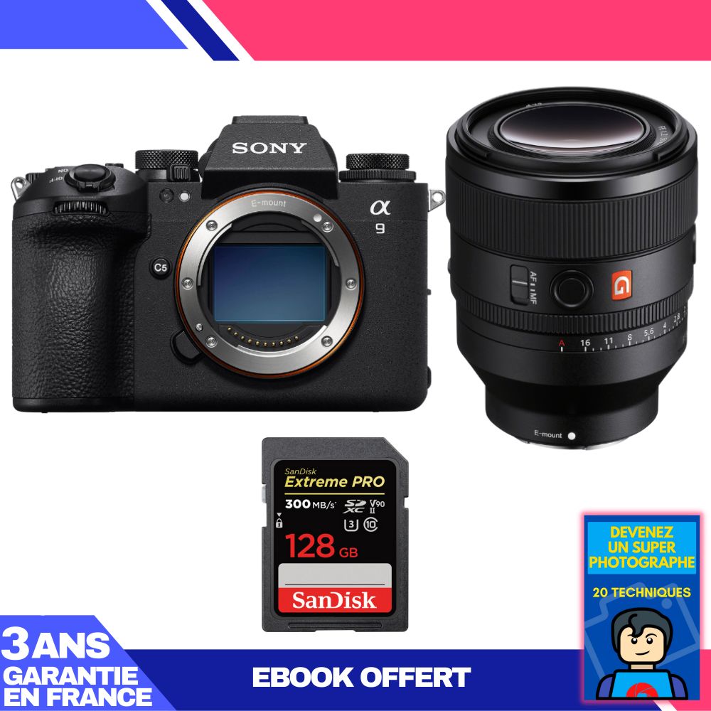 Sony A9 III Camera + FE 50mm f/1.2 GM Lens + 1 SanDisk 128GB Extreme PRO UHS-II SDXC Card + 'Become a Super Photographer' Ebook
