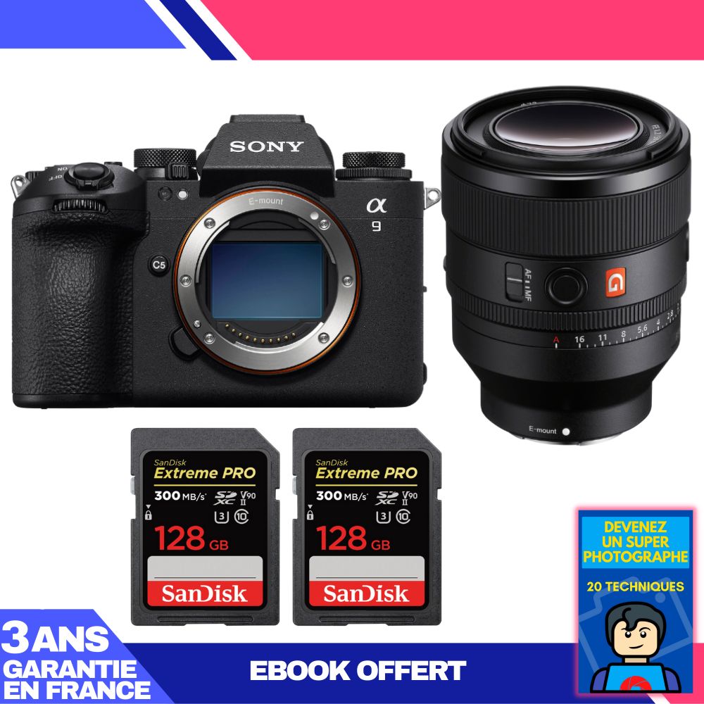 Sony A9 III Body + FE 50mm f/1.2 GM Lens + 2 SanDisk 128GB Extreme PRO UHS-II SDXC Cards + 'Become a Super Photographer' Ebook