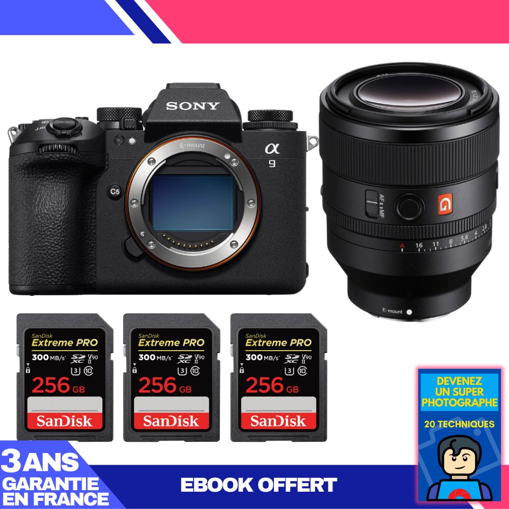 Cámara Sony A9 III + Objetivo FE 50 mm f/1.2 GM + 3 Tarjetas SanDisk 256 GB Extreme PRO UHS-II SDXC 300 MB/s + Ebook 'Conviértase en un Superfotógrafo'