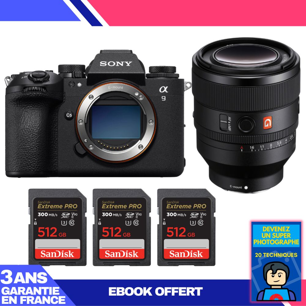 Cuerpo de Sony A9 III + Objetivo FE 50 mm f/1.2 GM + 3 Tarjetas SDXC SanDisk de 512 GB Extreme PRO UHS-II 300 MB/s + Ebook 'Conviértete en un fotógrafo super'