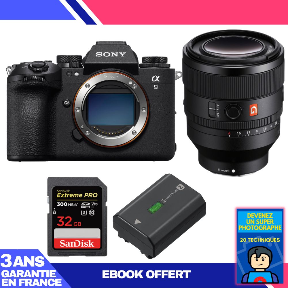 Sony A9 III Camera Body + FE 50mm f/1.2 GM Lens + 1 SanDisk 32GB Extreme PRO UHS-II SDXC Card + 1 Sony NP-FZ100 Battery + Ebook 'Become a Super Photographer'