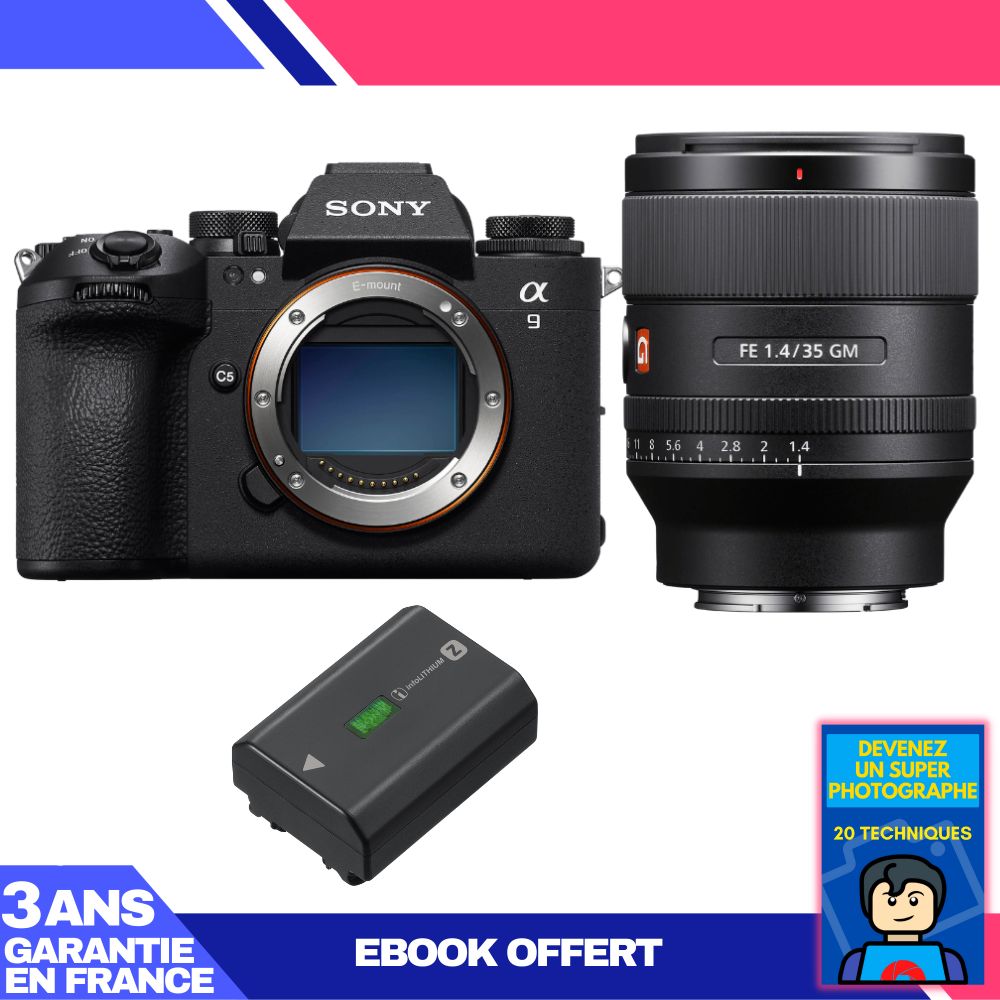 Sony A9 III Camera + FE 35mm f/1.4 GM Lens + Sony NP-FZ100 Battery + 'Become a Super Photographer' Ebook