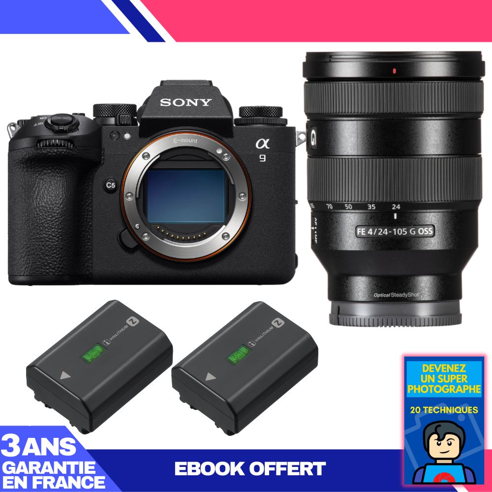 Cámara Sony A9 III + Objetivo FE 24-105mm f/4 G OSS + 2 Baterías Sony NP-FZ100 + Ebook 'Conviértete en un Fotógrafo Super'