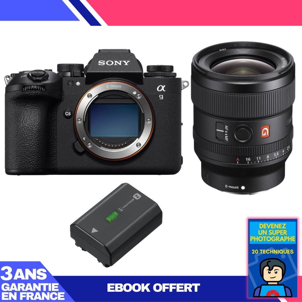 Sony A9 III Camera + FE 24mm f/1.4 GM Lens + Sony NP-FZ100 Battery + 'Become a Super Photographer' Ebook