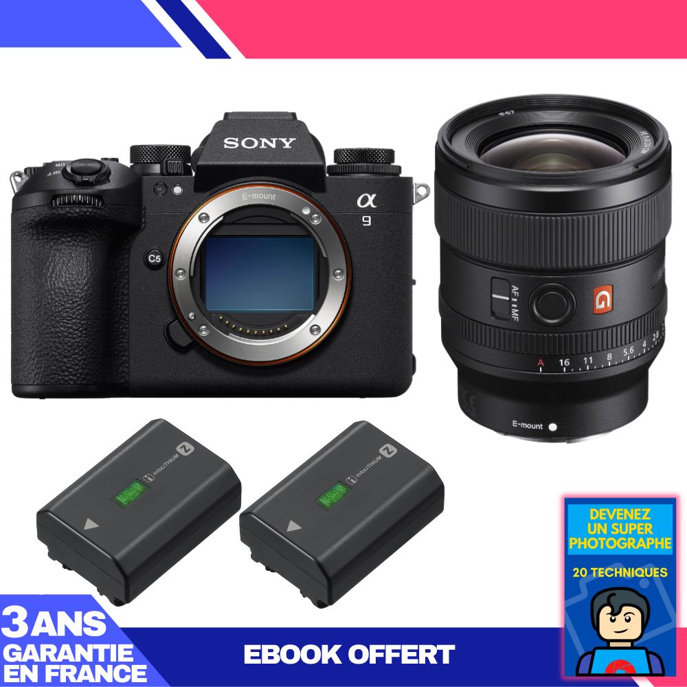 Sony A9 III Camera + FE 24mm f/1.4 GM Lens + 2 Sony NP-FZ100 Batteries + 'Become a Super Photographer' Ebook