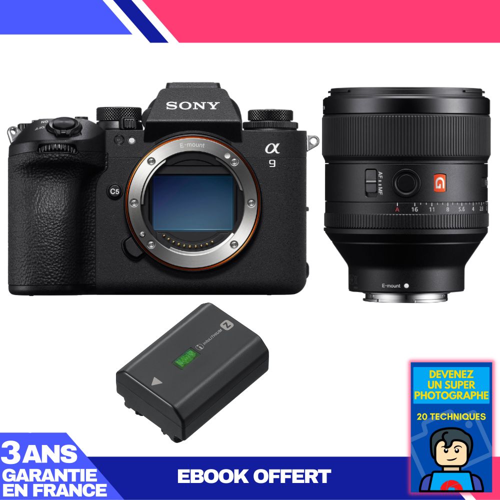 Sony A9 III Body + FE 85mm f/1.4 GM Lens + Sony NP-FZ100 Battery + 'Become a Super Photographer' Ebook