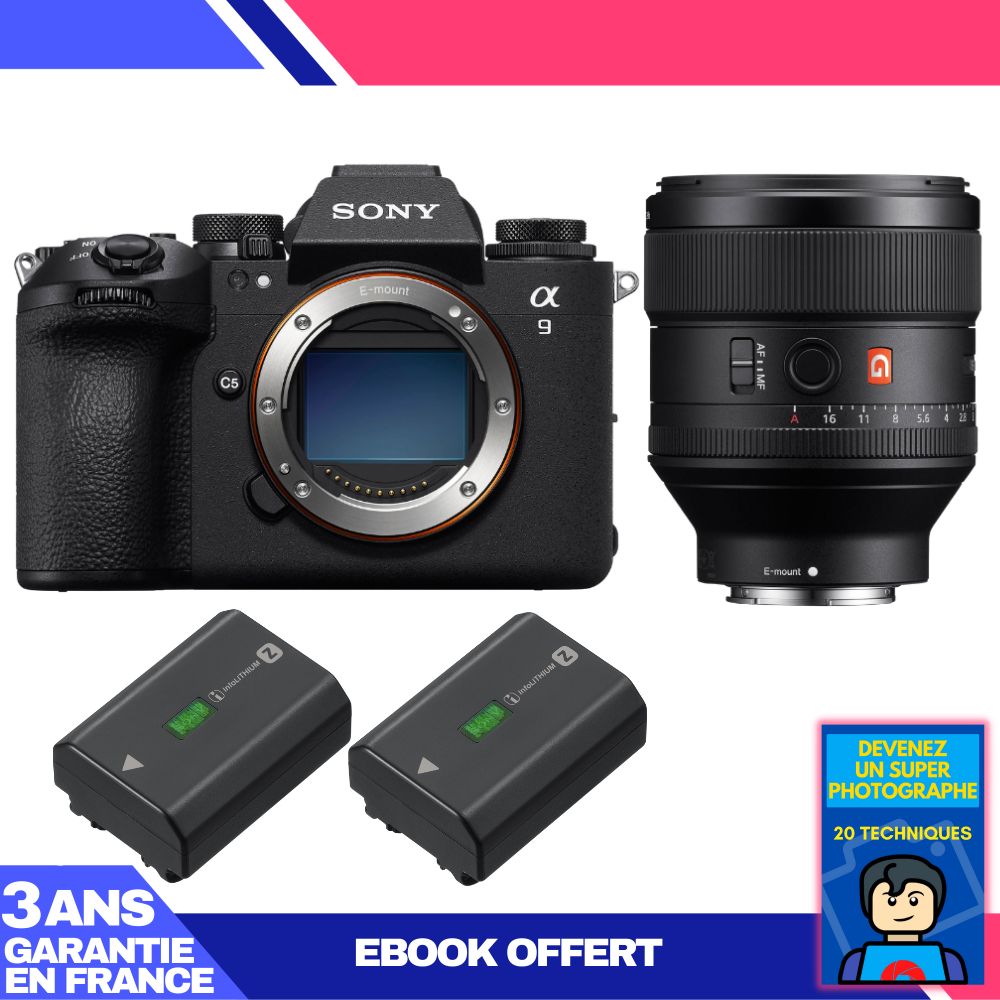 Sony A9 III Body + FE 85mm f/1.4 GM Lens + 2 Sony NP-FZ100 Batteries + 'Become a Super Photographer' Ebook