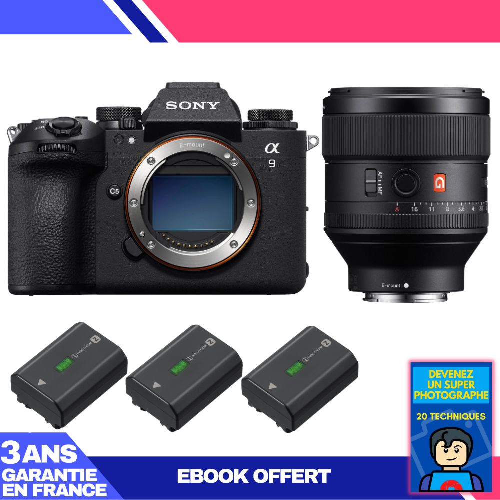 Sony A9 III Body + FE 85mm f/1.4 GM Lens + 3 Sony NP-FZ100 Batteries + 'Become a Super Photographer' Ebook