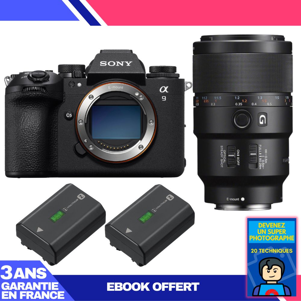 Sony A9 III + FE 90mm f/2.8 Macro G OSS Lens + 2x NP-FZ100 Batteries + 'Become a Super Photographer' Ebook