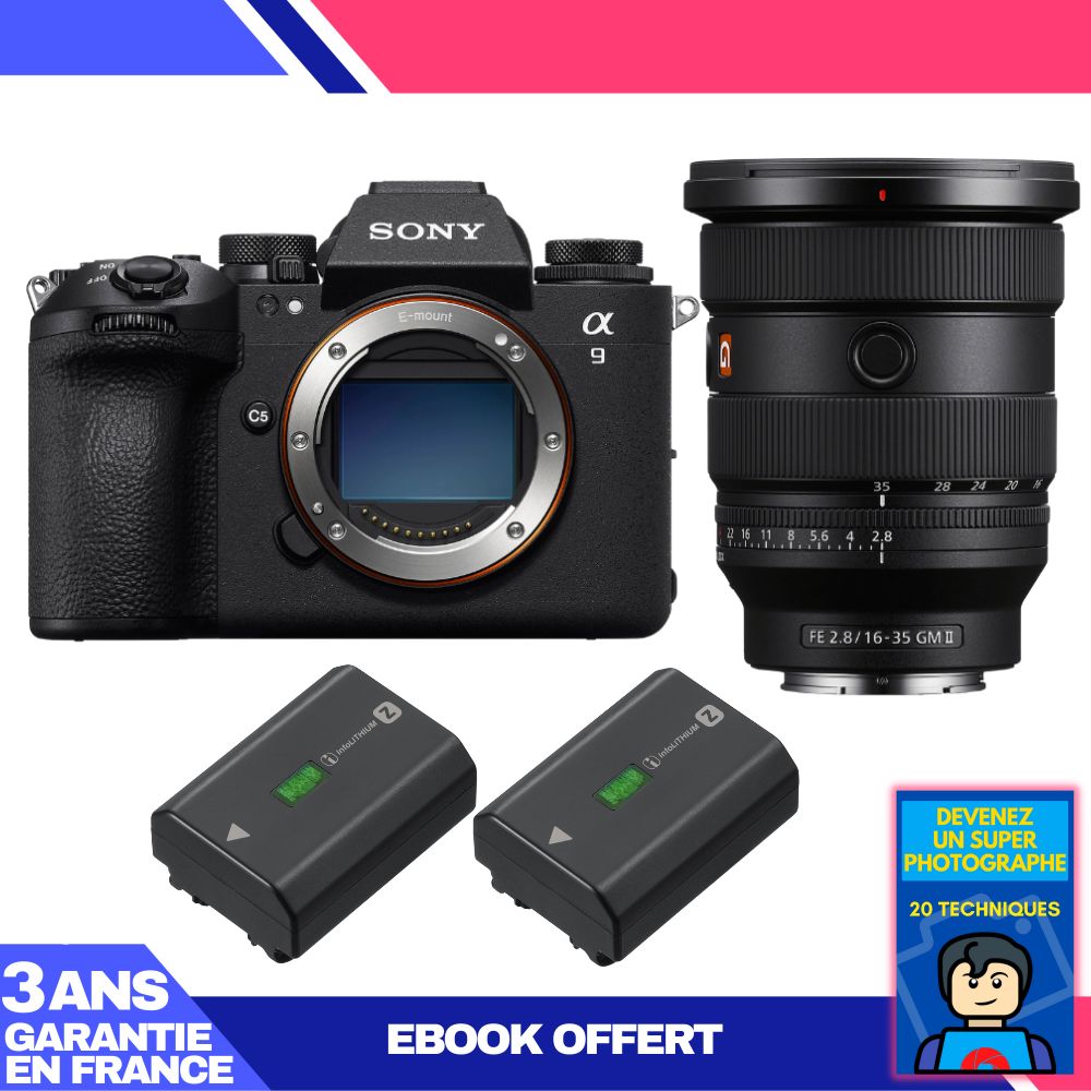 Sony A9 III Body + FE 16-35mm f/2.8 GM II Lens + 2 Sony NP-FZ100 Batteries + 'Become a Super Photographer' Ebook