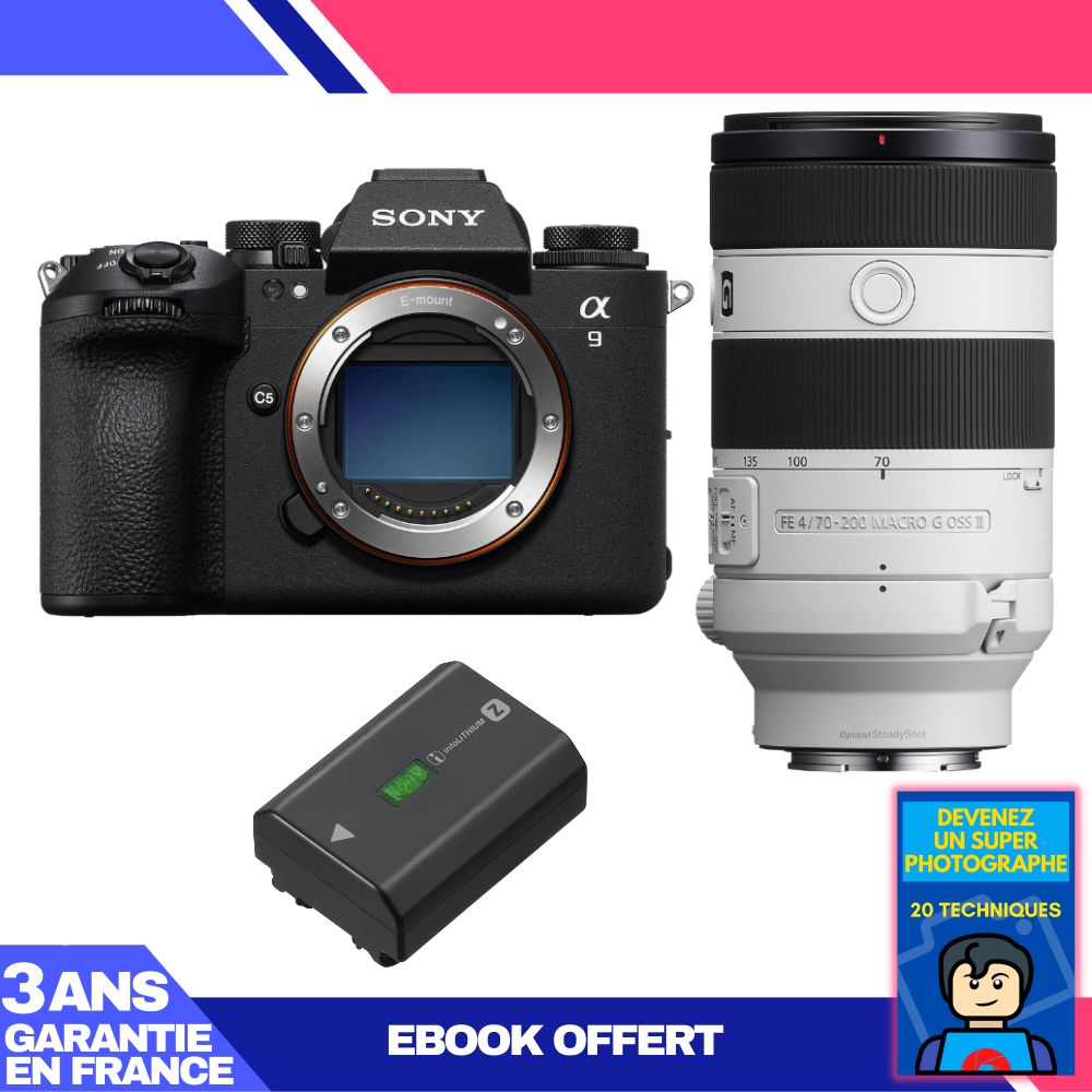 Sony A9 III + FE 70-200mm f/4 Macro G OSS II Lens + 1x Sony NP-FZ100 Battery + 'Become a Super Photographer' Ebook