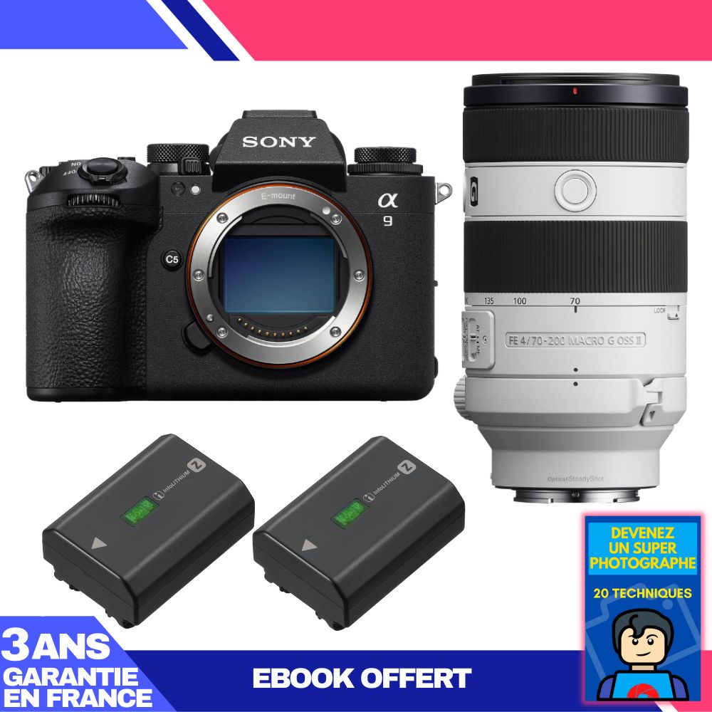 Sony A9 III Body + FE 70-200mm f/4 Macro G OSS II Lens + 2 Sony NP-FZ100 Batteries + 'Become a Super Photographer' Ebook
