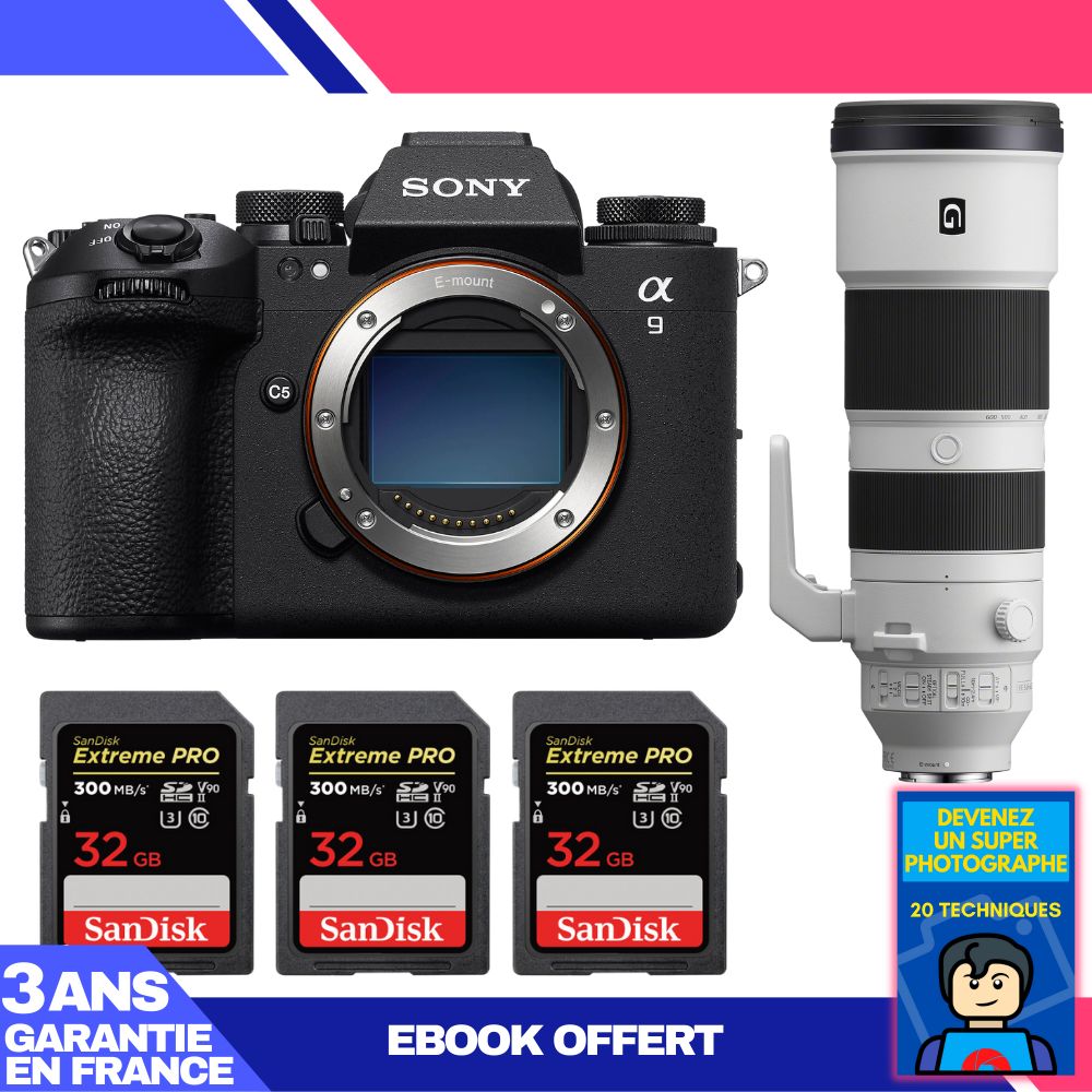 Sony A9 III Camera + FE 200-600mm f/5.6-6.3 G OSS Lens + 3 SanDisk 32GB Extreme PRO UHS-II SDXC Cards