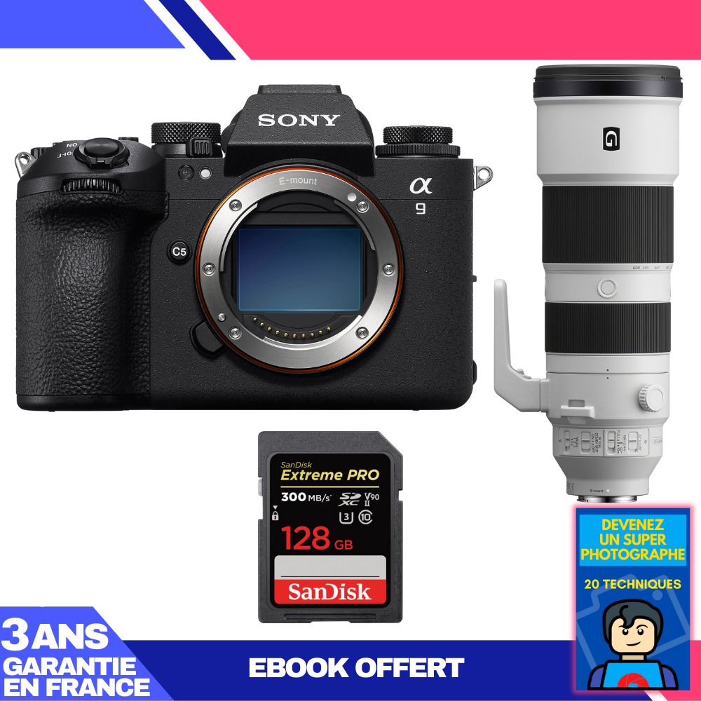 Sony A9 III Camera + FE 200-600mm f/5.6-6.3 G OSS Lens + 1 SanDisk 128GB Extreme PRO UHS-II SDXC Card + 'Become a Super Photographer Ebook',