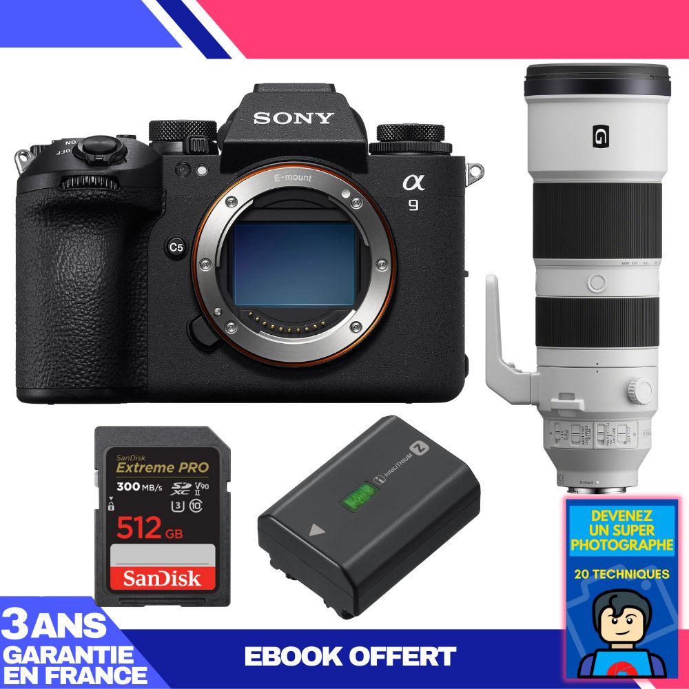 Sony A9 III Camera + FE 200-600mm f/5.6-6.3 G OSS Lens + 1x 512GB SanDisk Extreme PRO UHS-II SDXC Card + 1x Sony NP-FZ100 Battery + Ebook 'Become a Super Photographer'