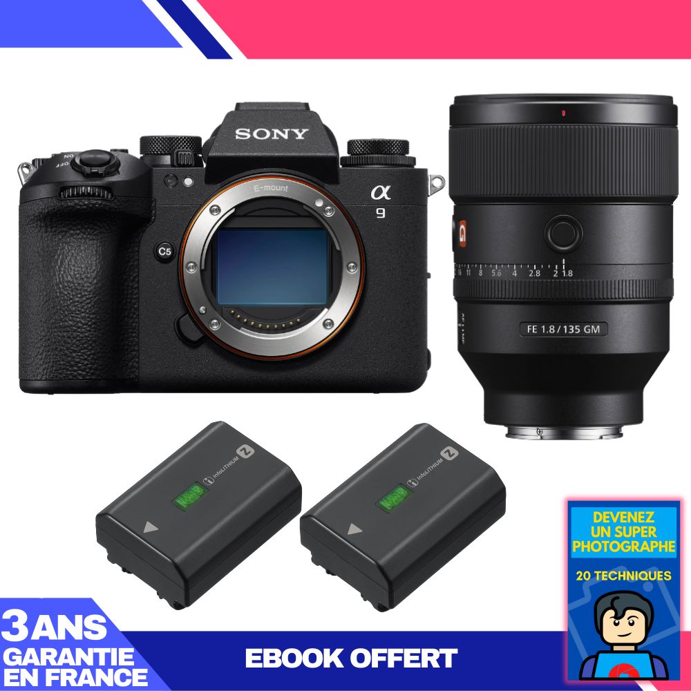 Sony A9 III Camera + 135mm f/1.8 GM Lens + 2x NP-FZ100 Batteries + 'Become a Super Photographer' Ebook