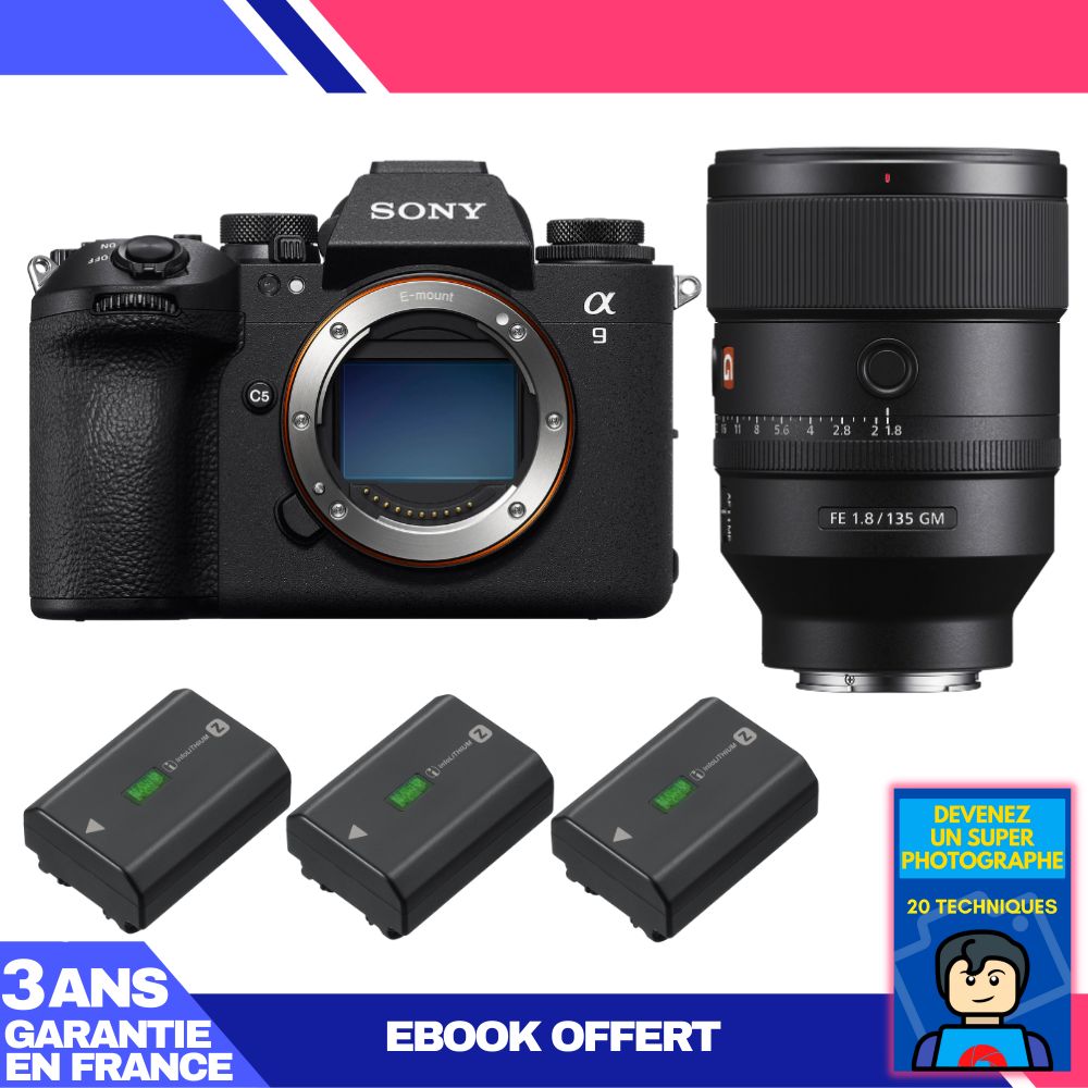 Sony A9 III Camera + 135mm f/1.8 GM Lens + 3x NP-FZ100 Batteries + 'Become a Super Photographer' Ebook