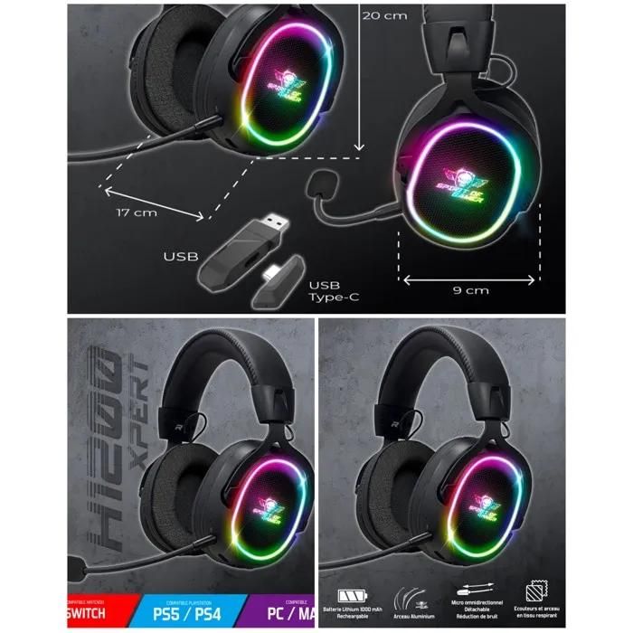 Spirit of Gamer XPERT H1200 Wireless Gaming Headset - 7.1 Virtual Surround