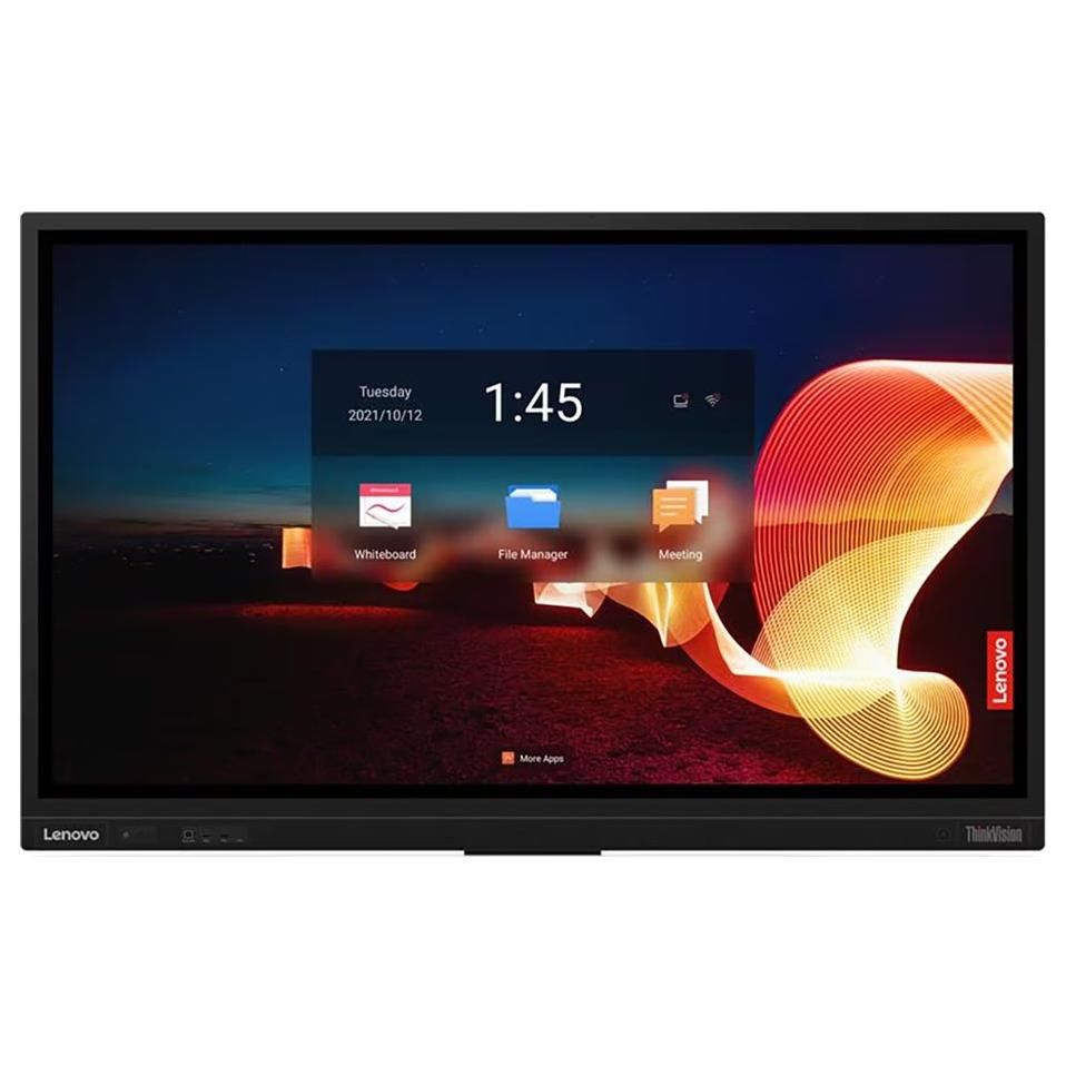 Lenovo ThinkVision T65 - 65-inch LED Backlit Interactive Touchscreen Display with Microphone Array and Detachable 4K Camera - Android - 4K UHD (2160p) 3840x2160 HDR Direct LED - Black