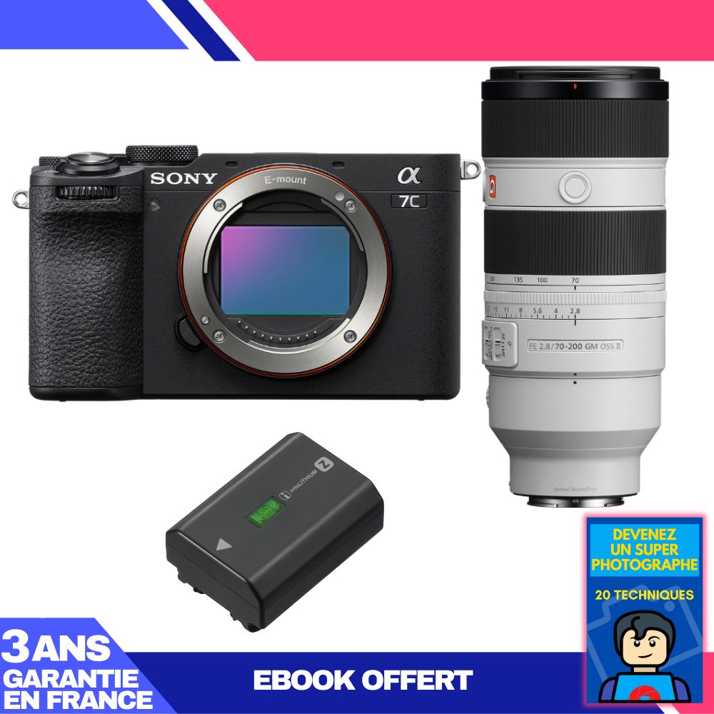 Sony A7C II Black + FE 70-200mm f/2.8 GM OSS II + NP-FZ100 Battery + 'Become a Pro Photographer' Ebook