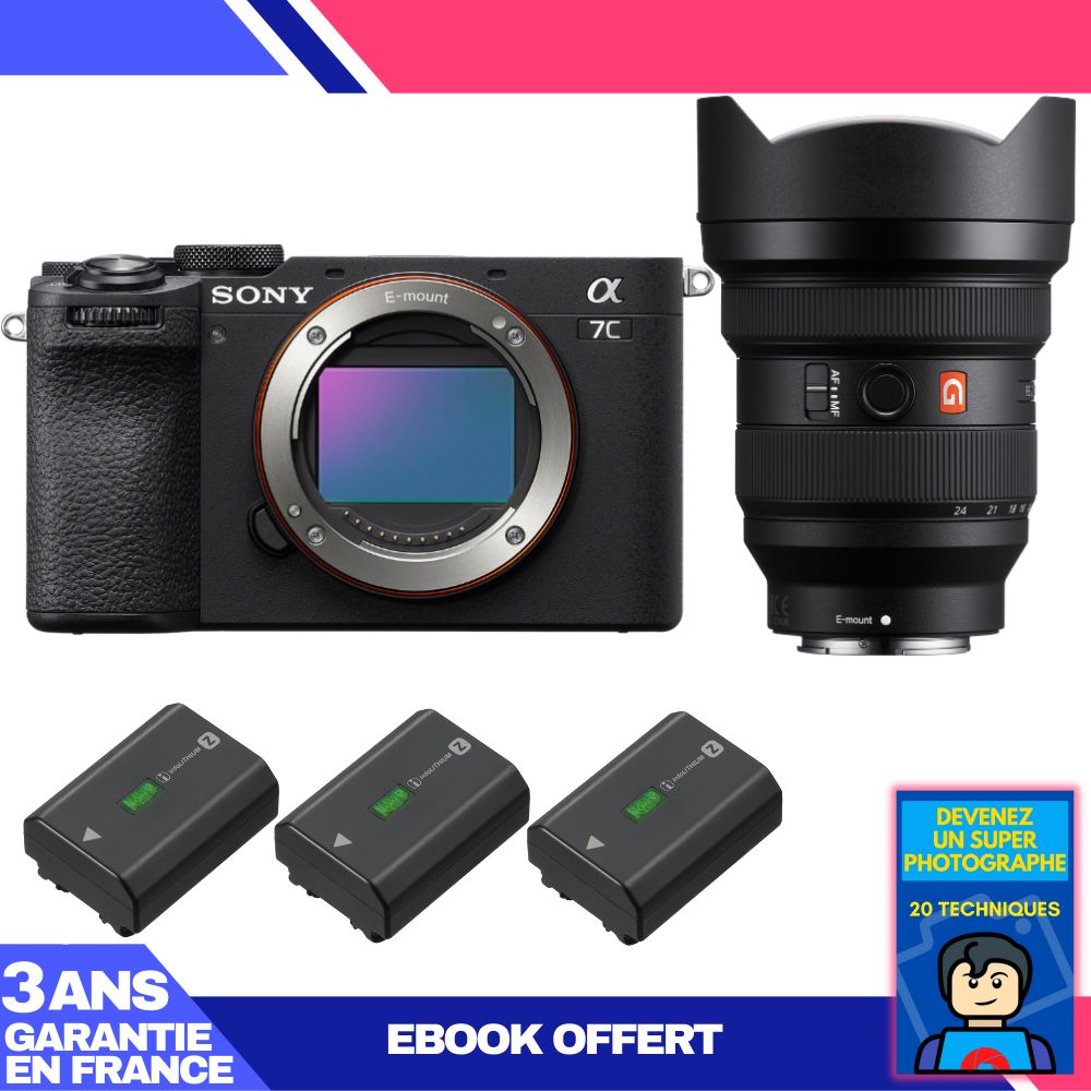 Sony A7C II Black Body + FE 12-24mm f/2.8 GM + 3x NP-FZ100 + Ebook 'Become a Super Photographer'