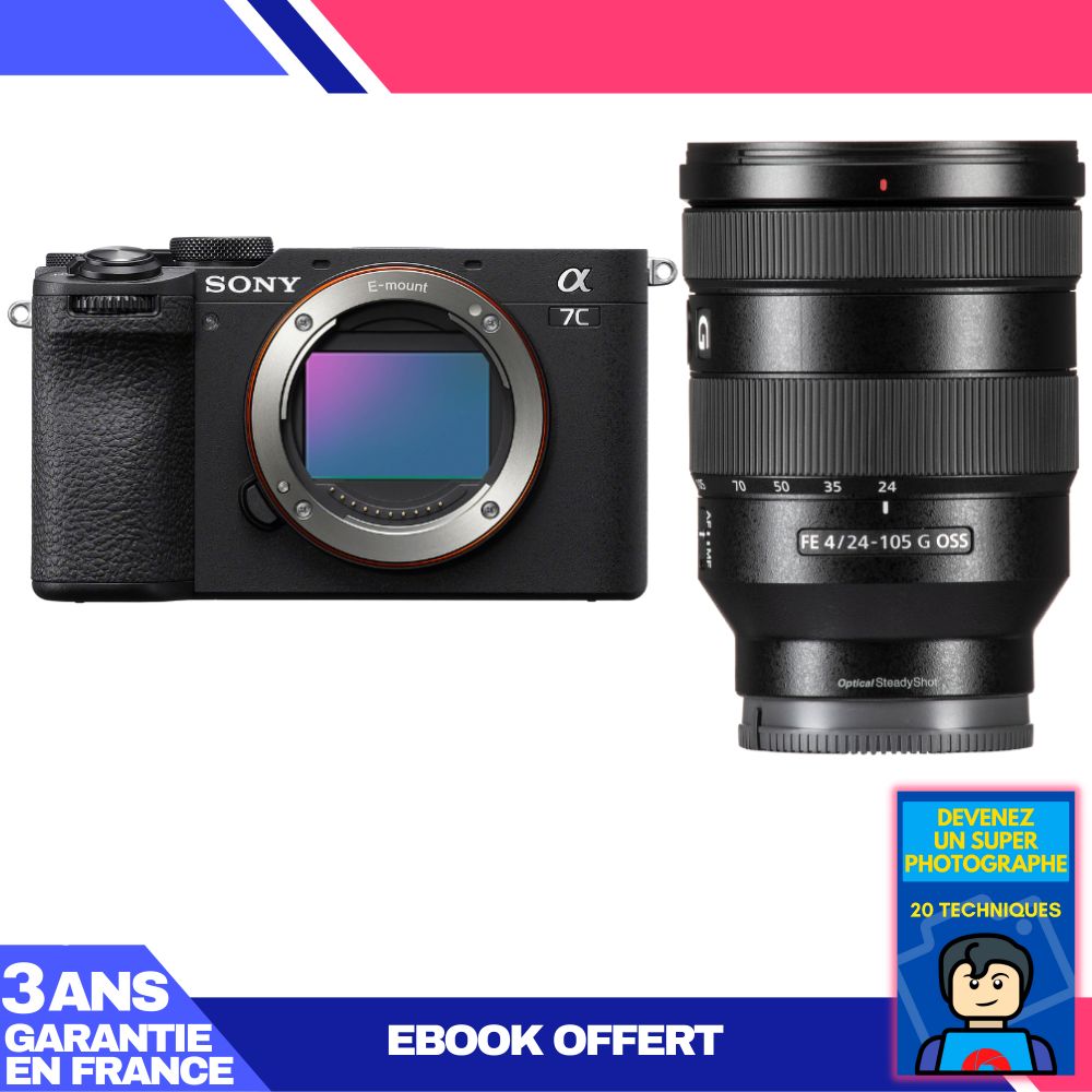 Sony A7C II Black Body + FE 24-105mm f/4 G OSS Lens + 'Become a Super Photographer' Ebook