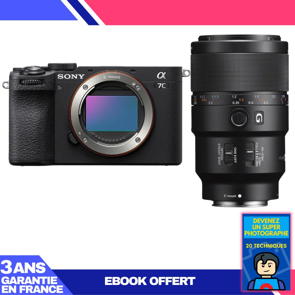 Sony A7C II Black Body + FE 90mm f/2.8 Macro G OSS Lens + 'Become a Super Photographer' Ebook