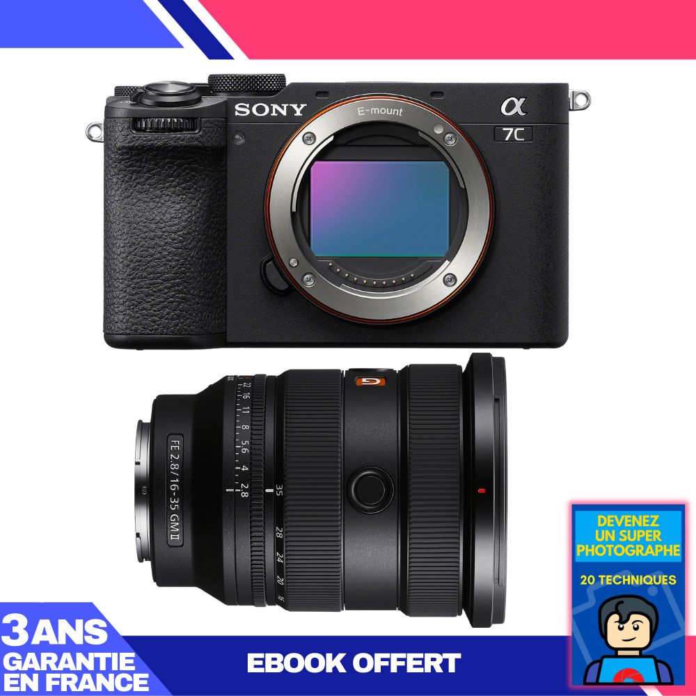 Sony A7C II Black Kit with FE 16-35mm f/2.8 GM II Lens + Ebook: 'Become a Super Photographer'