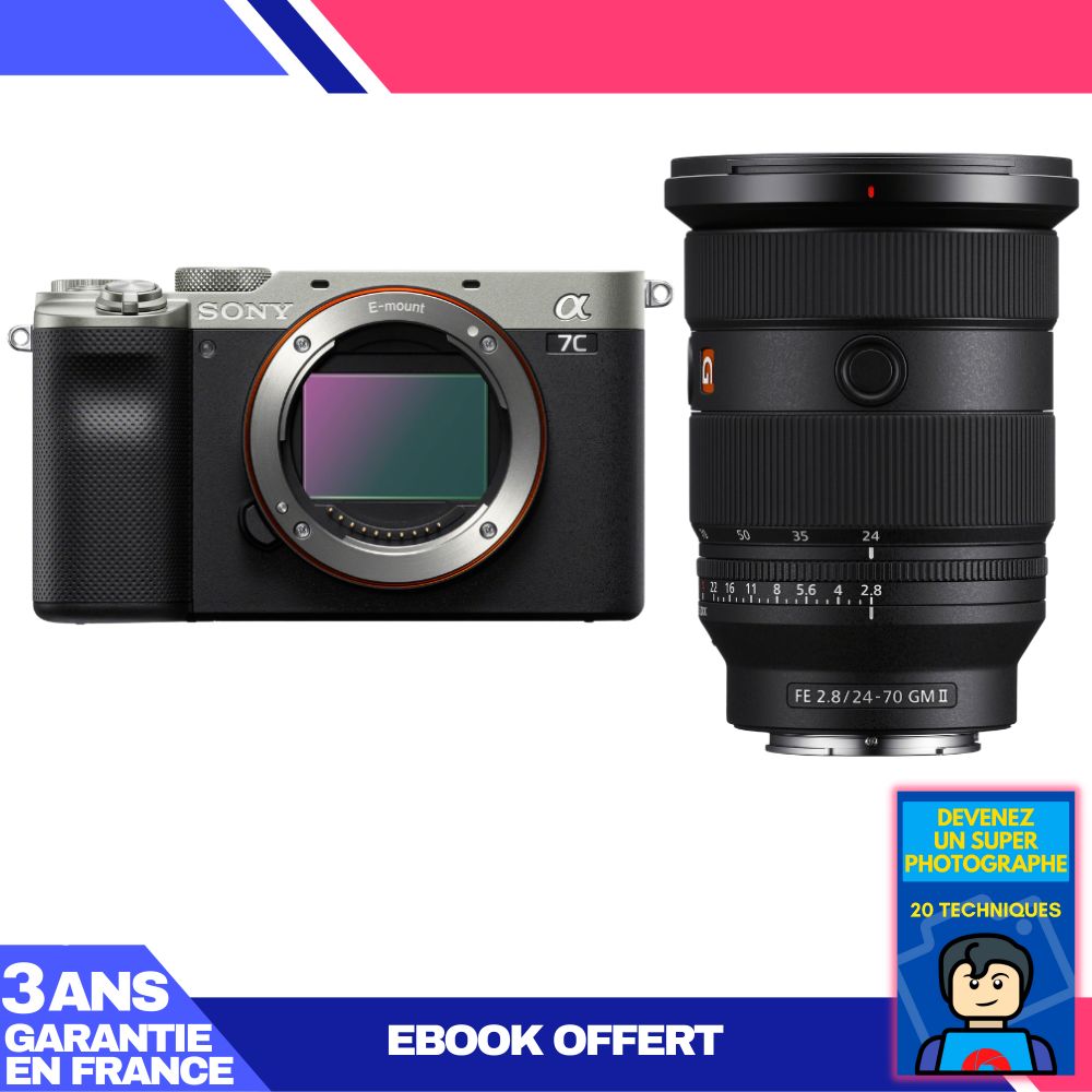 Sony A7C II Silver Kit with FE 24-70mm f/2.8 GM II and Ebook