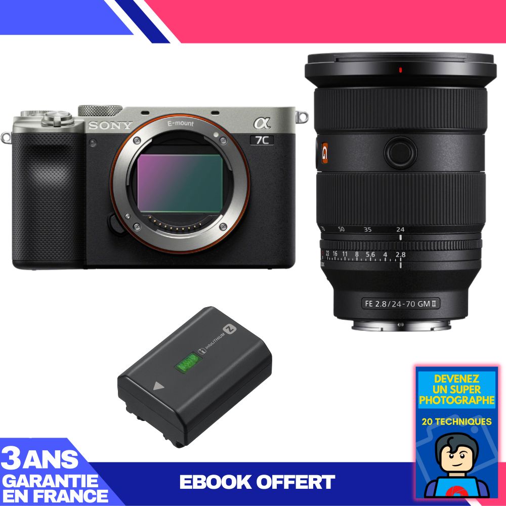 Sony A7C II Silver Kit with FE 24-70mm f/2.8 GM II and Accessories