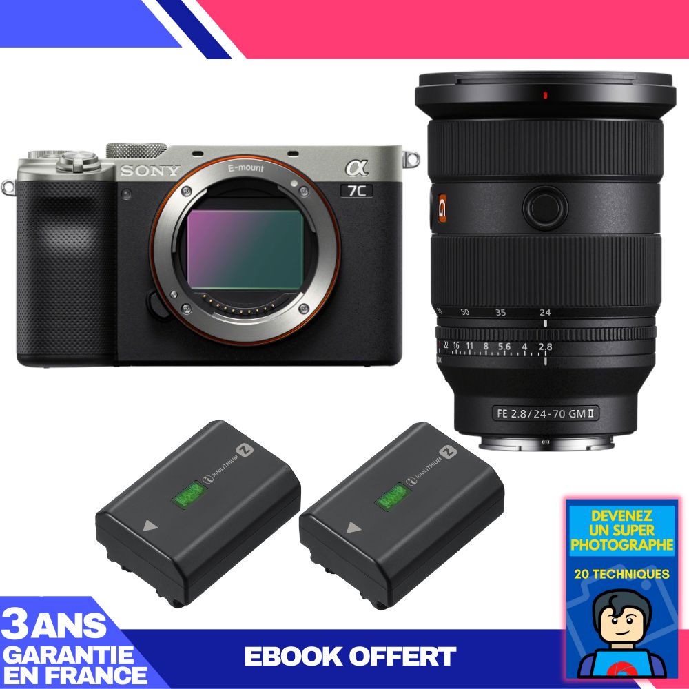 Sony A7C II Silver Kit with FE 24-70mm f/2.8 GM II and Accessories