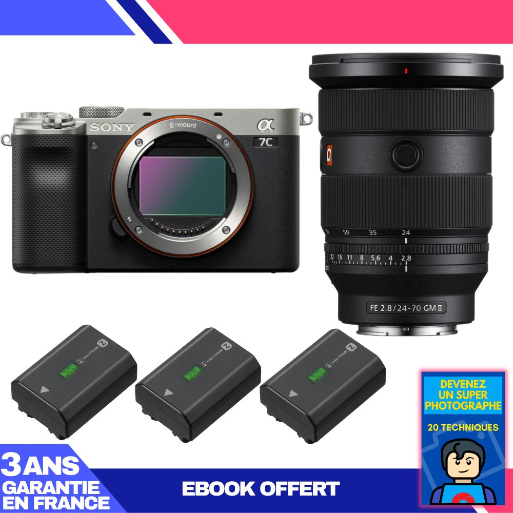 Sony A7C II Silver Kit with FE 24-70mm f/2.8 GM II and Accessories
