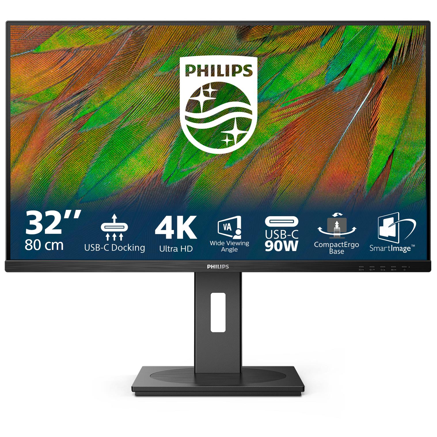 Philips 32B1U3900 - 3000 Series - écran LED - 32" (31.5" visualisable) - 3840 x 2160 4K @ 60 Hz - VA - 350 cd/m² - 3500:1 - 4 ms - 2xHDMI, DisplayPort, USB-C - haut-parleurs - noir