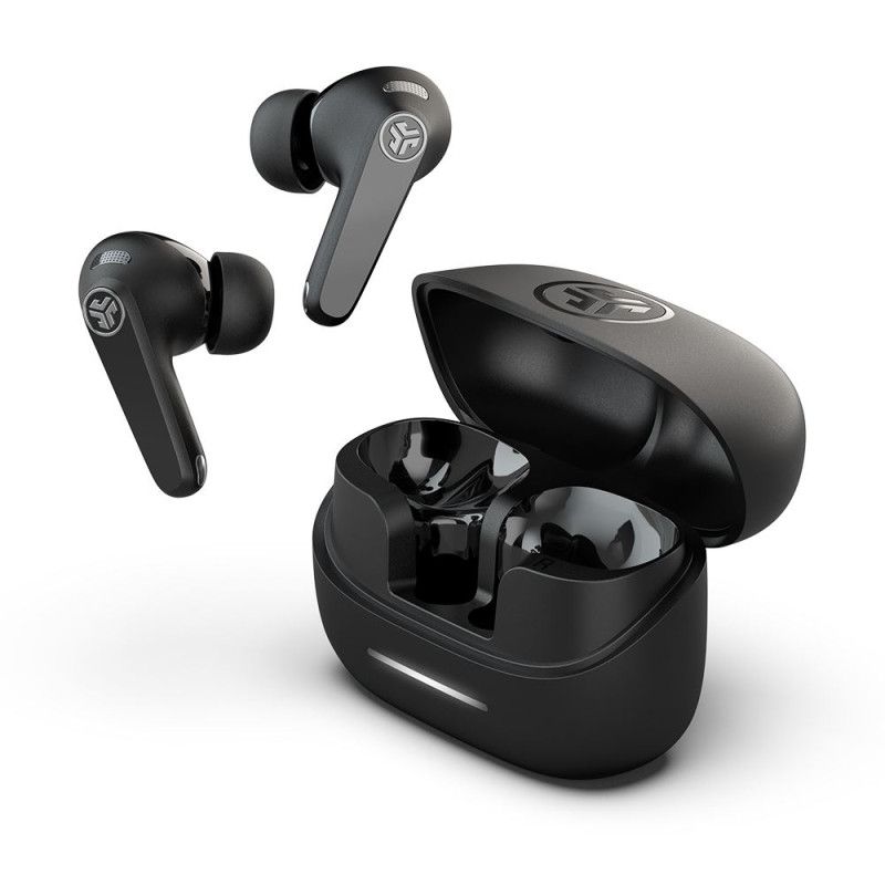 Auriculares verdaderamente inalámbricos JLAB con cancelación activa de ruido - Negro (Talla: Pequeña, Color: Negro, Capacidad: Batería de 10 horas)