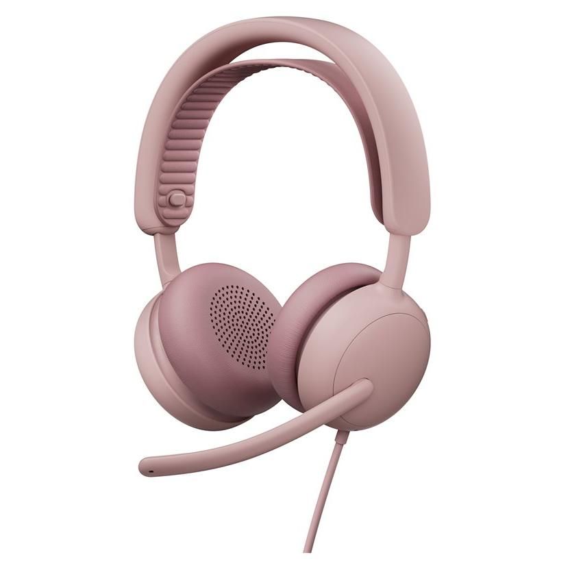 Auricular Logitech Zone Cable 2 para Negocios - Auricular Supra auricular con Cancelación Activa de Ruido - Rosa