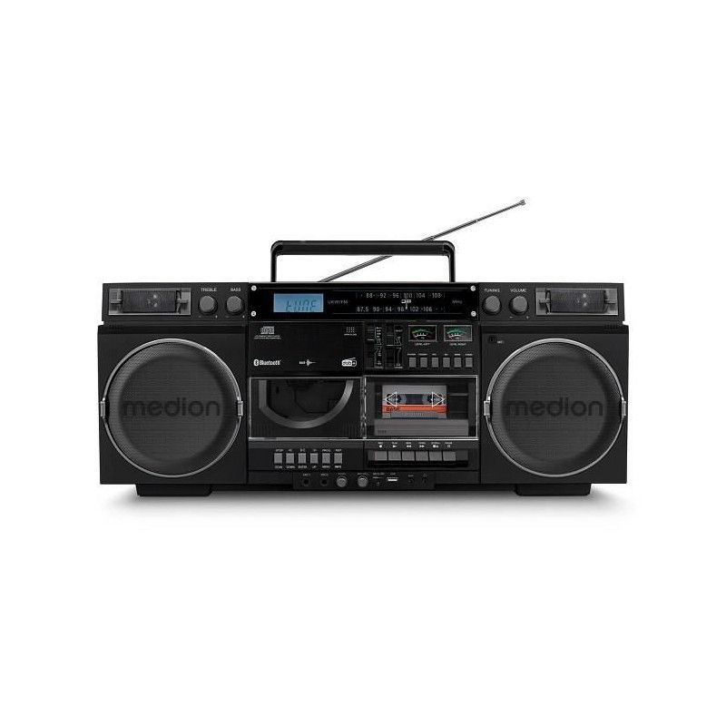 Medion Retro Ghetto Blaster - DAB+ CD/Cassette/USB/MP3 Player - 2x10W RMS - Black