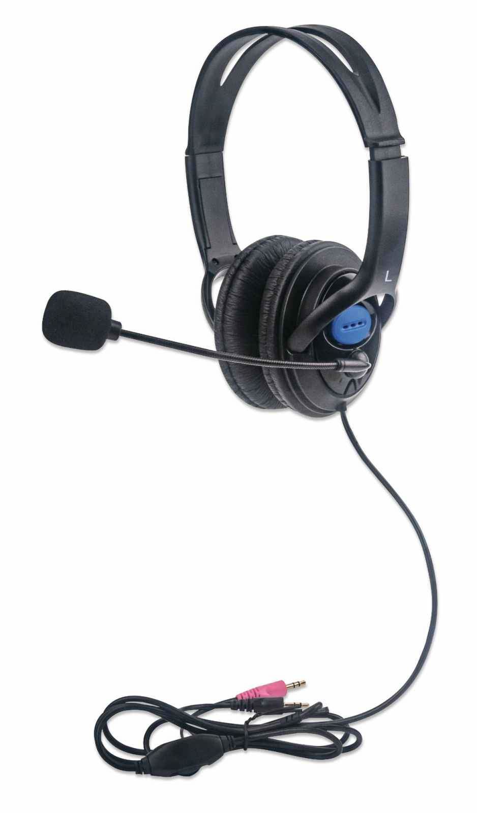 Manhattan Stereo Headphones with Adjustable Microphone