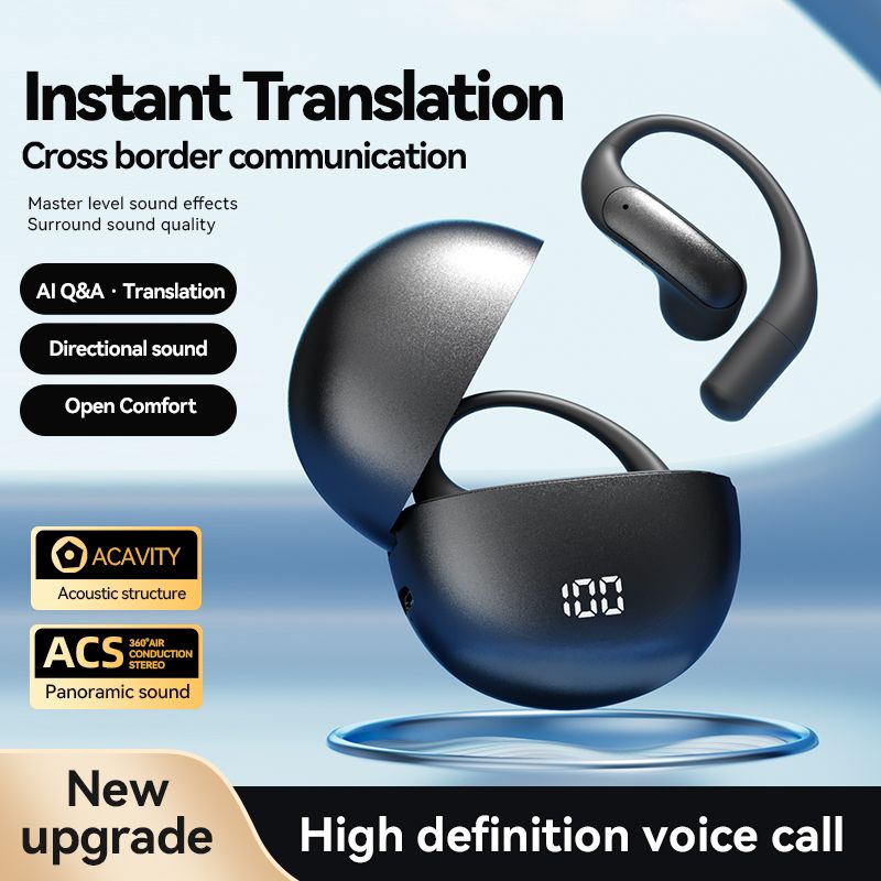 CEOMATE Bluetooth Earbuds with Instant AI Translation, Black