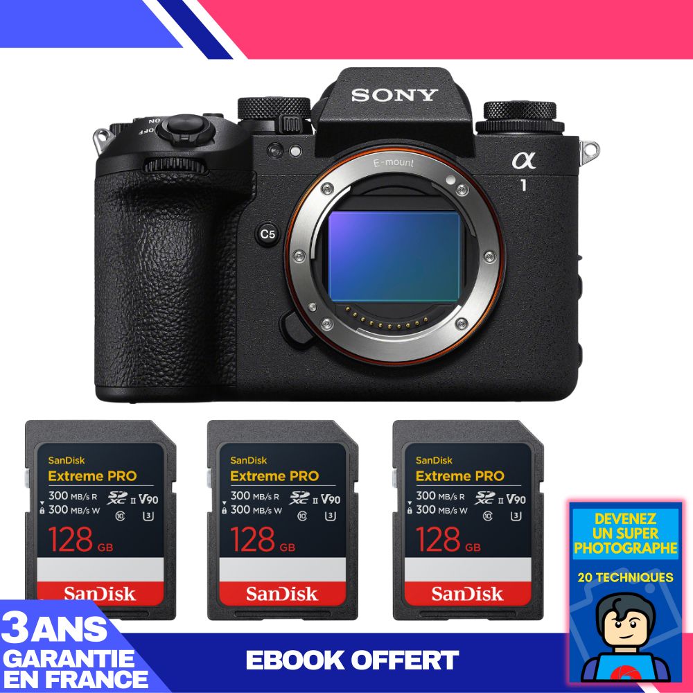 Sony Alpha 1 II Body + 3 SanDisk 128GB Extreme PRO UHS-II SDXC Cards + Ebook 'Become a Super Photographer'