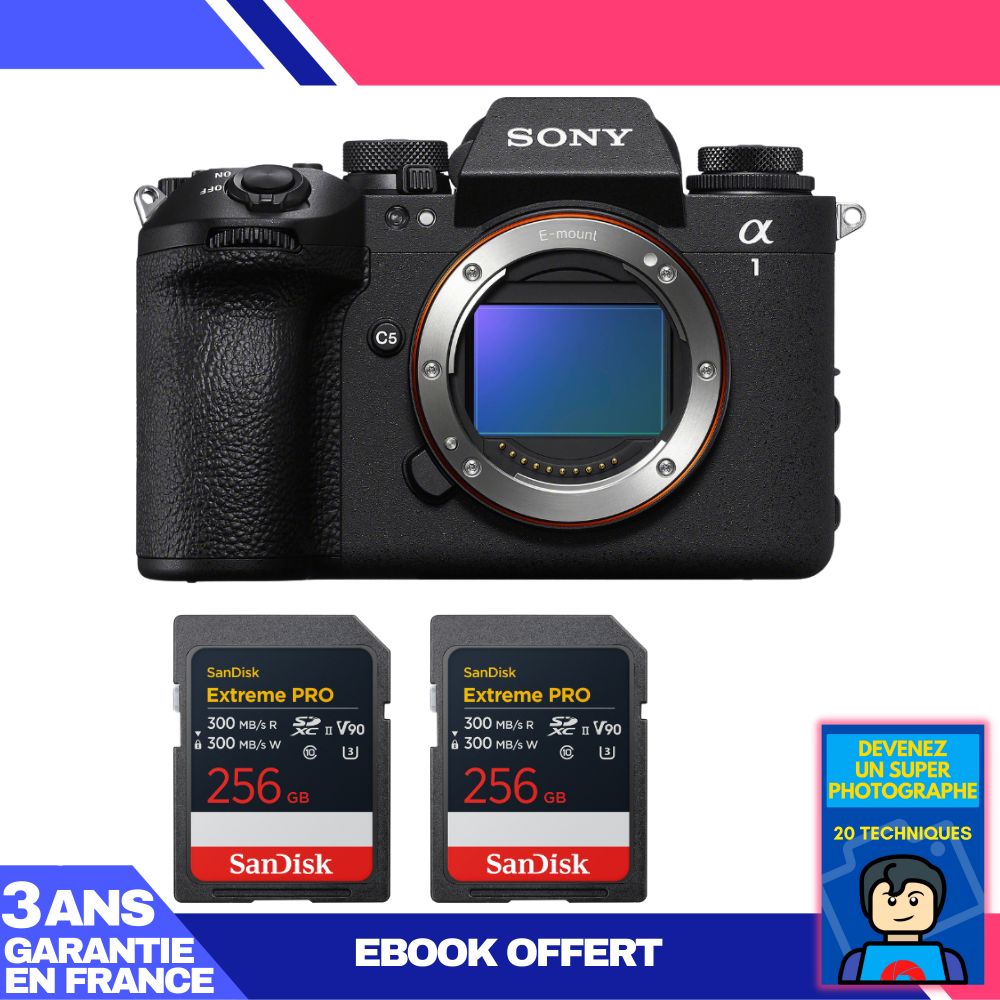 Sony Alpha 1 II Camera Body + 2 SanDisk 256GB Extreme PRO UHS-II SDXC Cards + 'Become a Master Photographer Ebook',