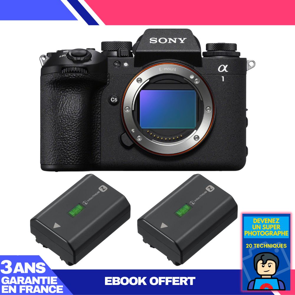 Sony Alpha 1 II Camera Body + 2x Sony NP-FZ100 Batteries + Ebook: Become a Super Photographer
