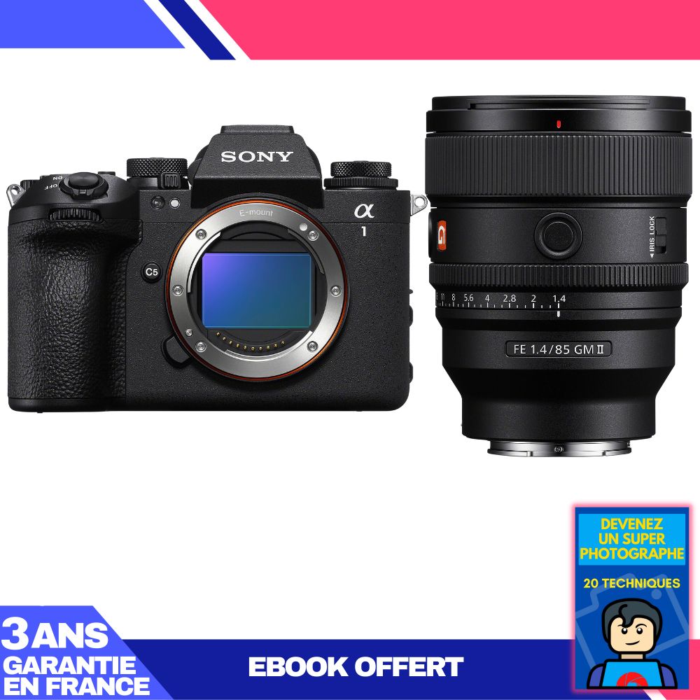 Boîtier Sony Alpha A1 II + Objectif FE 85mm f/1.4 GM II + Livre électronique 'Devenez un Photographe Extraordinaire'