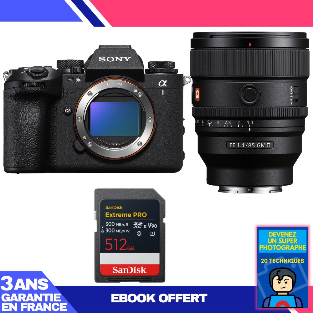 Sony Alpha 1 II Body + FE 85mm f/1.4 GM II Lens + 1x 512GB SanDisk Extreme PRO UHS-II SDXC Card + Ebook 'Become a Super Photographer'