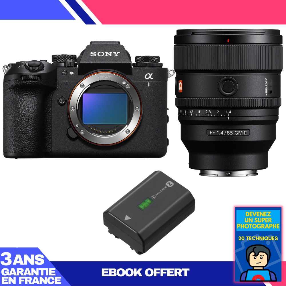 Sony Alpha 1 II Camera Body + FE 85mm f/1.4 GM II Lens + NP-FZ100 Battery + 'Become a Super Photographer' Ebook