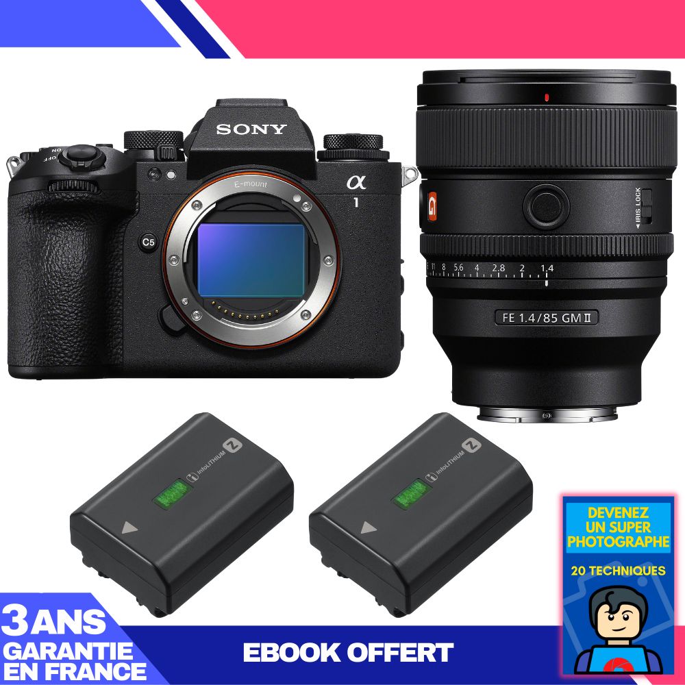 Sony Alpha 1 II Camera Body + FE 85mm f/1.4 GM II Lens + 2 Sony NP-FZ100 Batteries + 'Become a Super Photographer' Ebook