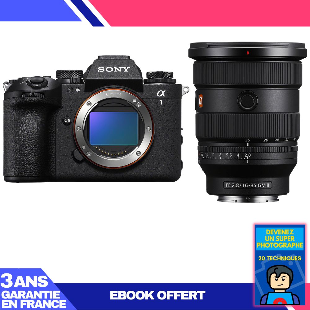 Boîtier Sony alpha A1 II + Objectif FE 16-35mm f/2,8 GM II + Livre numérique : Devenez un photographe exceptionnel