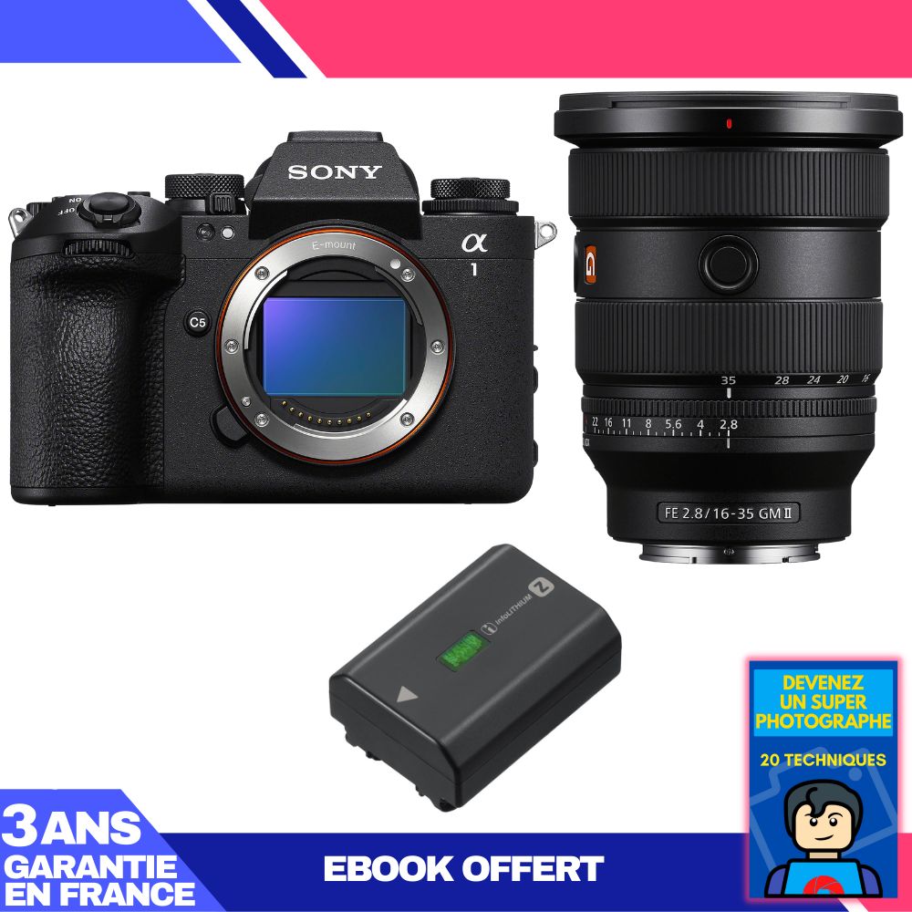 Sony Alpha 1 II Camera Kit with FE 16-35mm f/2.8 GM II Lens + NP-FZ100 Battery + Ebook: Become a Super Photographer