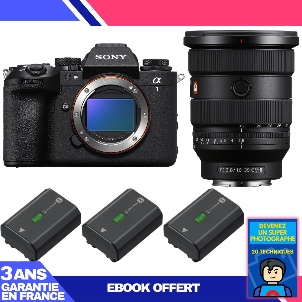 Sony Alpha 1 II Body + FE 16-35mm f/2.8 GM II Lens + 3x NP-FZ100 Batteries + 'Become a Super Photographer' Ebook