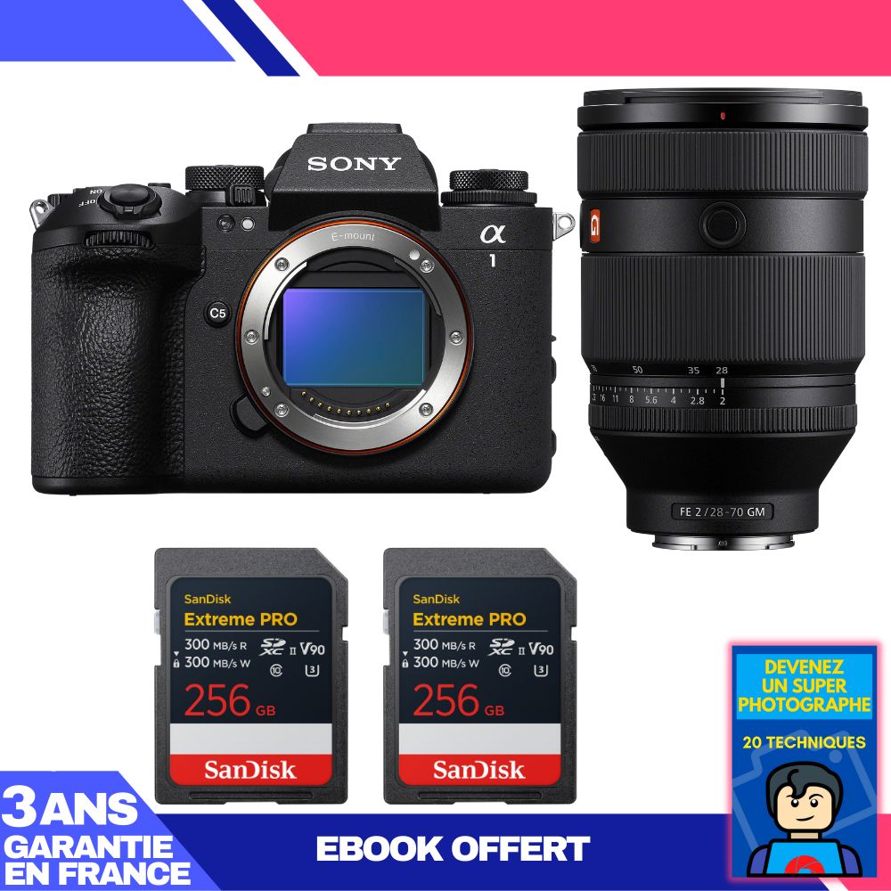 Sony Alpha 1 II Camera Body + FE 28-70mm f/2 GM Lens + 2 x 256GB SanDisk Extreme PRO UHS-II SDXC Cards