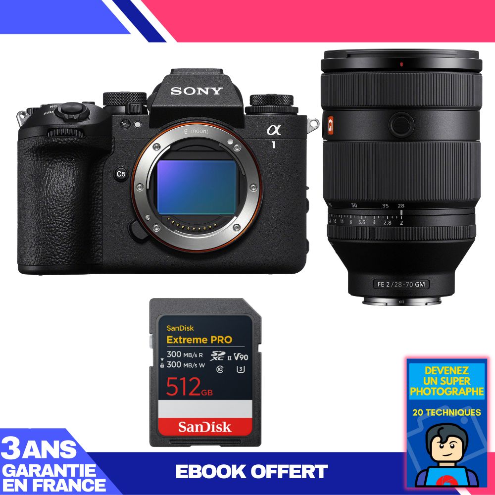 Sony Alpha 1 II Camera Body + FE 28-70mm f/2 GM Lens + 512GB SanDisk Extreme PRO UHS-II SDXC Card + 'Become a Super Photographer' Ebook